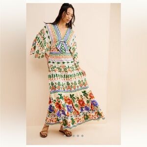 FARM Rio V-Neck Kaftan Maxi Cut-Out Dress